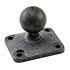 NPI RAM Plastic Rectangular AMPS Plate with 1 inch Ball